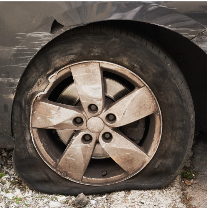 wheel damaged by pothole